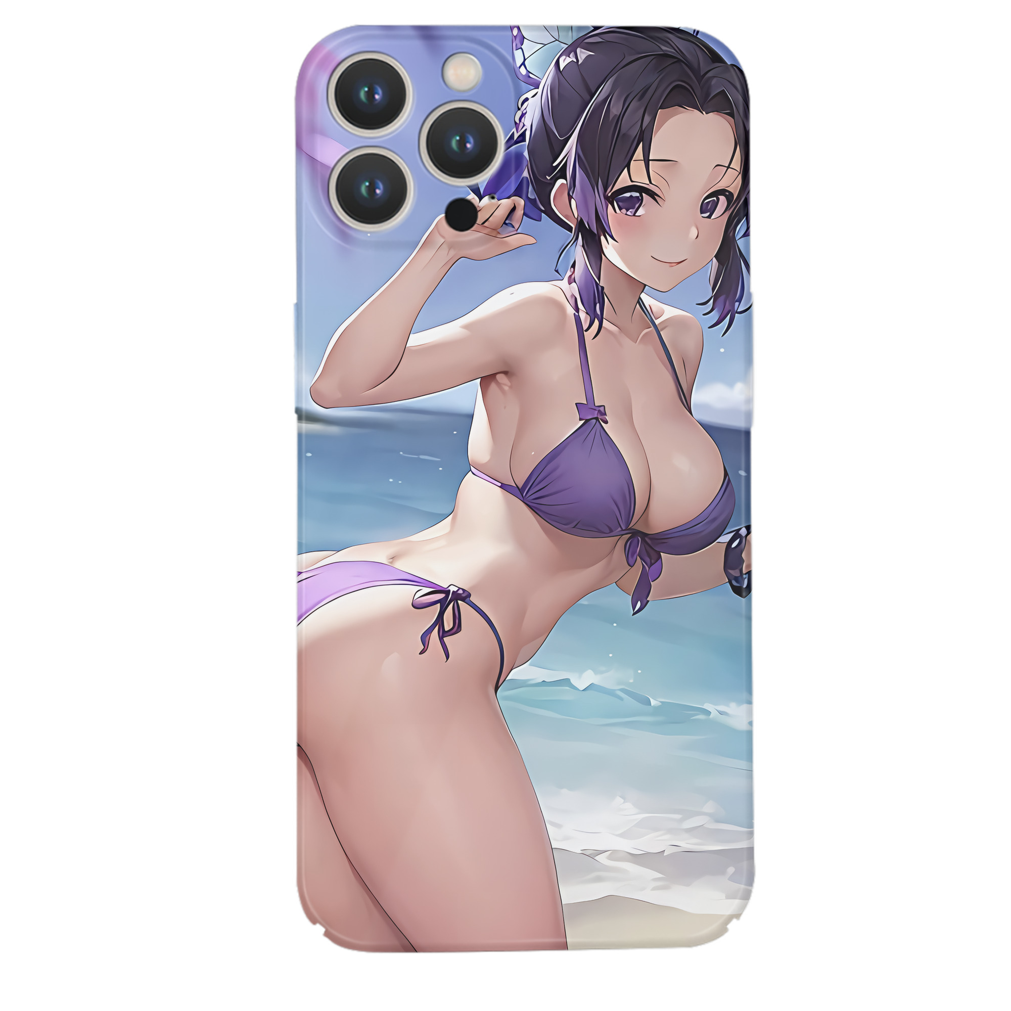 （画像用） 鬼滅の刃（きめつのやいば）蟲柱-胡蝶 しのぶ／こちょう しのぶ Kochou Shinobu 【iPhone 14シリーズ対応】ハードケース